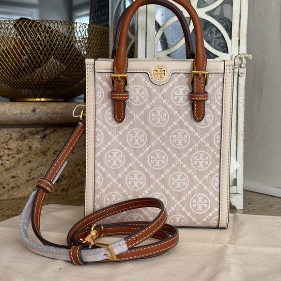 Tory Burch Handbags - Tory Burch T monogram mini tote in ivory color